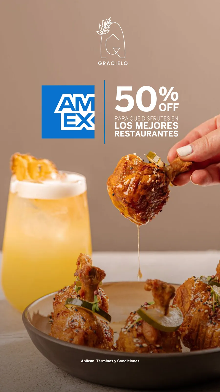 Gracielo con American Express — 50% en restaurantes