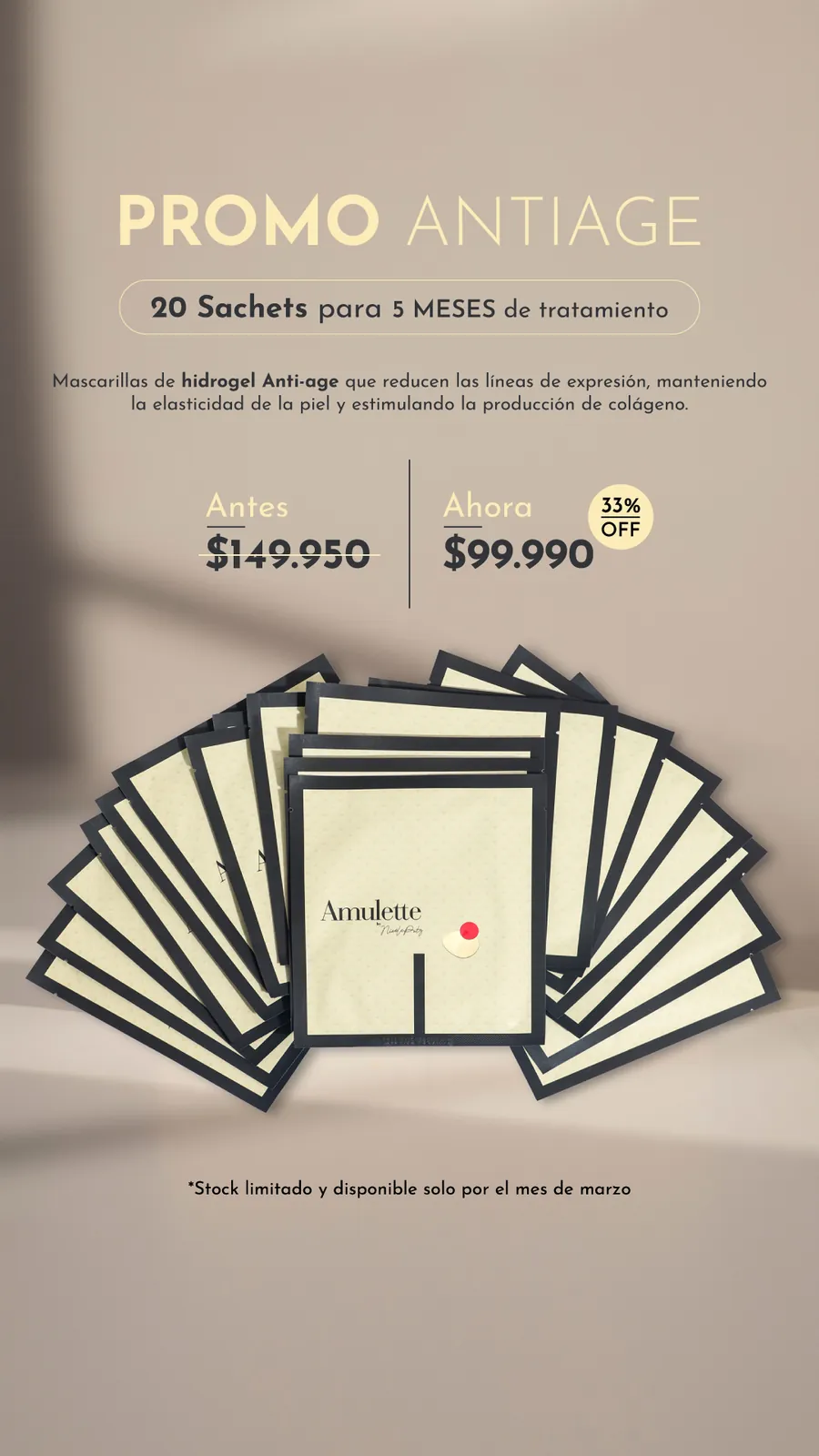 Promo antiage — mascarillas de hidrogel