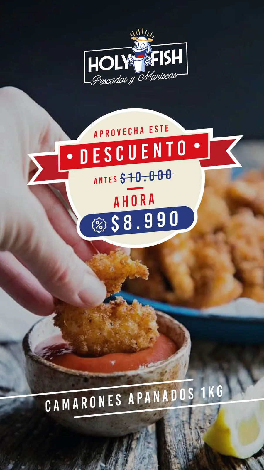 Holy Fish — camarones apanados en descuento